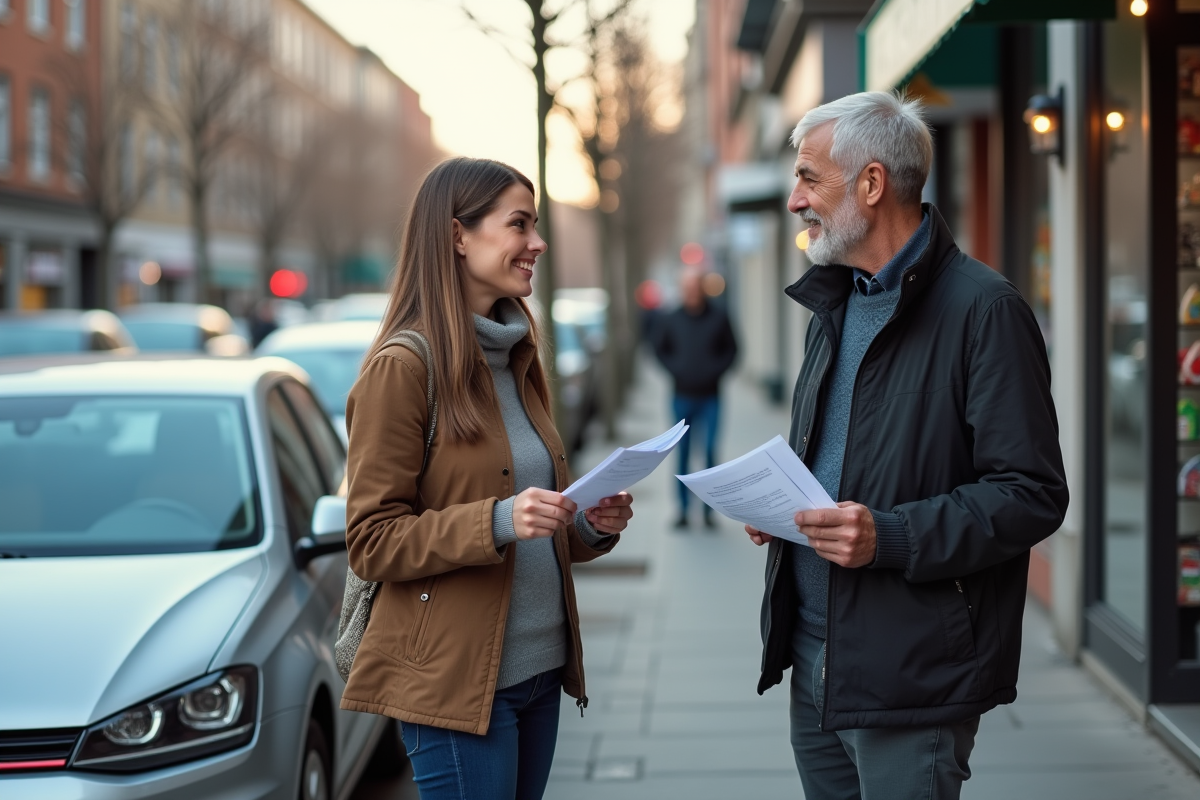 Une femme et un homme discutant à côté d