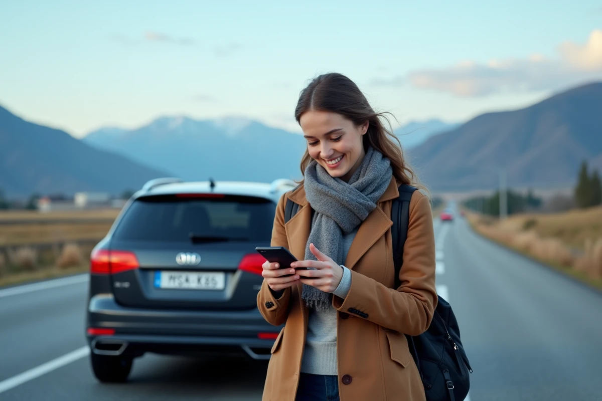 Jeune femme vérifiant le régime moteur d