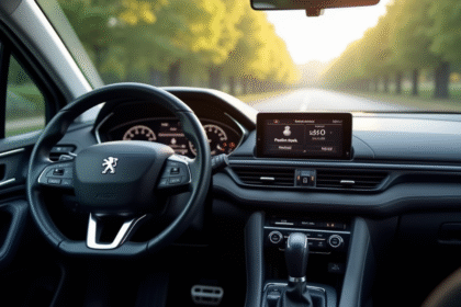 Tableau de bord moderne de la Peugeot 308 GT vue du conducteur